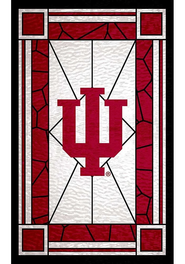 Indiana Hoosiers Stained Glass Sign - Red