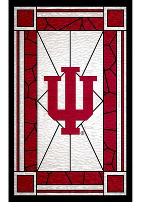 Indiana Hoosiers Stained Glass Sign - Red