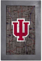Indiana Hoosiers City Map Sign - Red