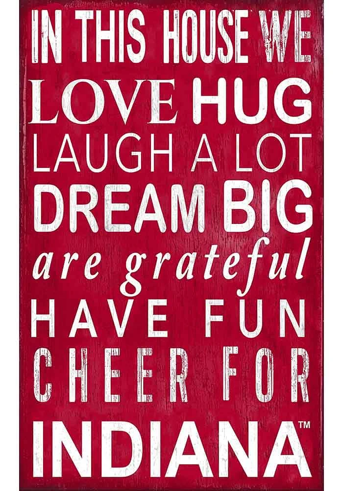 Indiana Hoosiers In This House Sign - Red