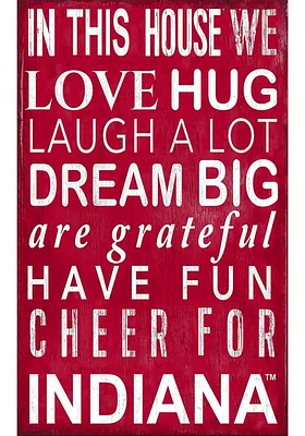 Indiana Hoosiers In This House Sign - Red