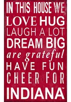 Indiana Hoosiers In This House Sign - Red