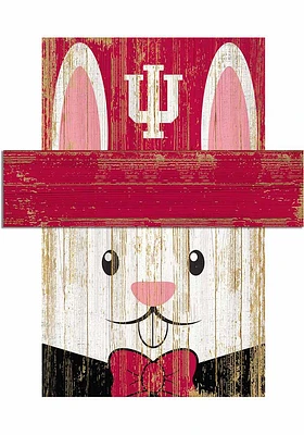 Indiana Hoosiers Easter Bunny Head Sign - Red