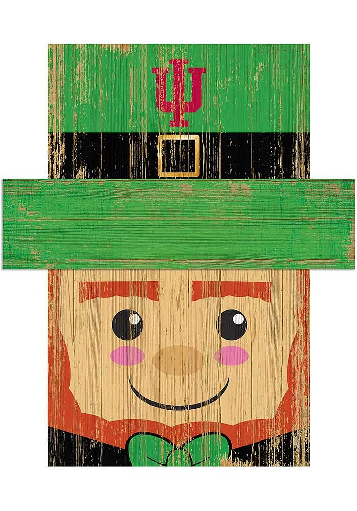 Indiana Hoosiers Leprechaun Head Sign - Red