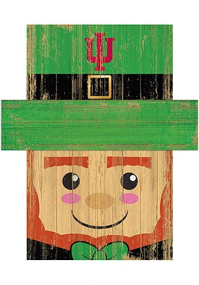 Indiana Hoosiers Leprechaun Head Sign - Red