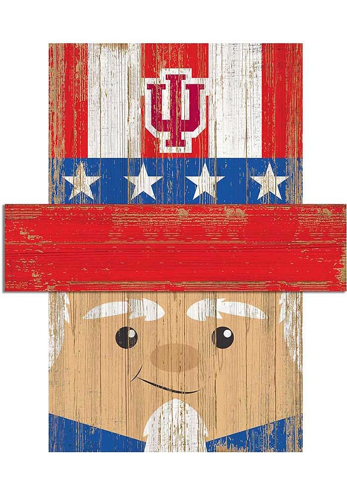 Indiana Hoosiers Patriotic Head Sign - Red
