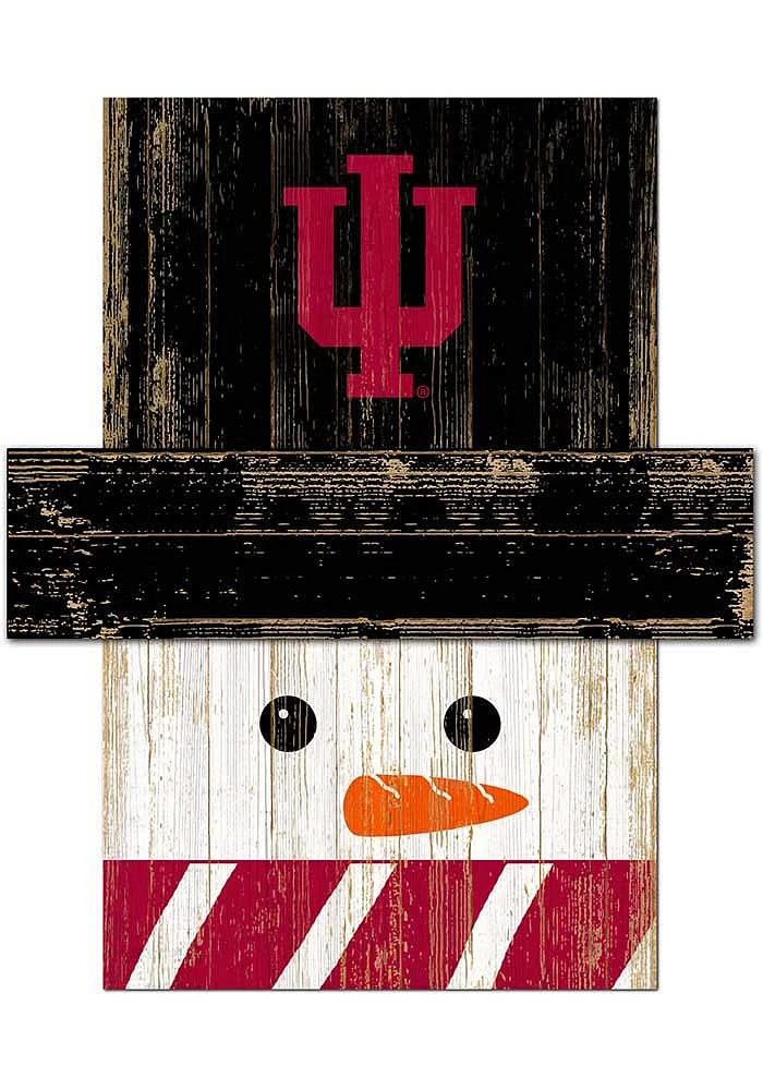 Indiana Hoosiers Snowman Head Sign - Red