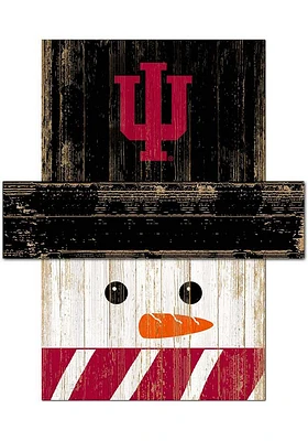 Indiana Hoosiers Snowman Head Sign - Red