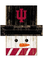 Indiana Hoosiers Snowman Head Sign - Red