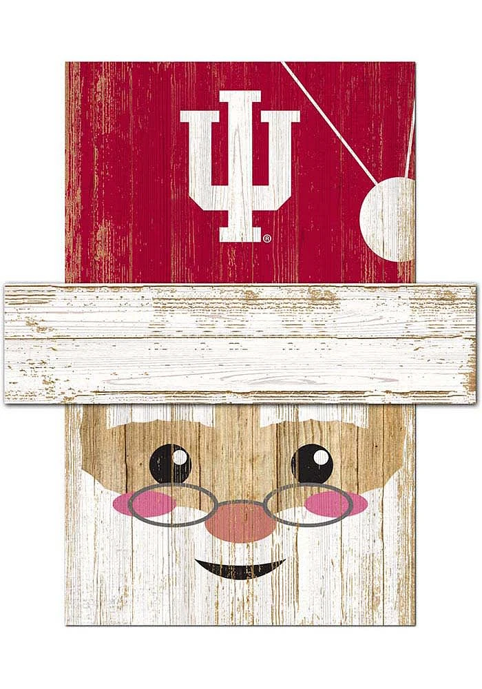 Indiana Hoosiers Santa Head Sign - Red