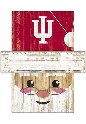 Indiana Hoosiers Santa Head Sign - Red