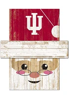 Indiana Hoosiers Santa Head Sign - Red