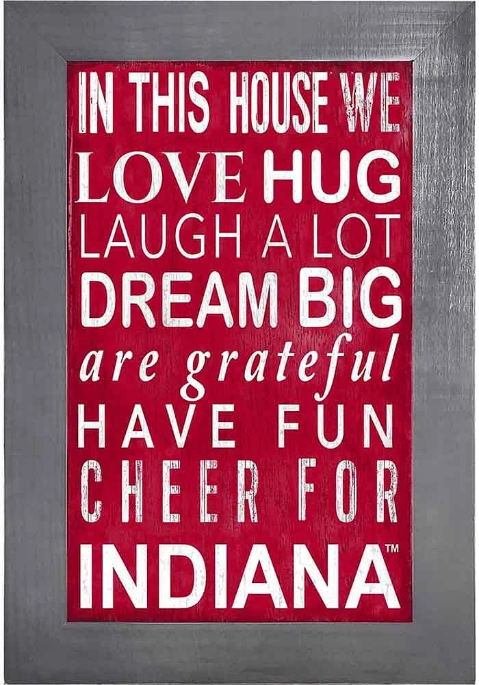 Indiana Hoosiers In This House Picture Frame - Red