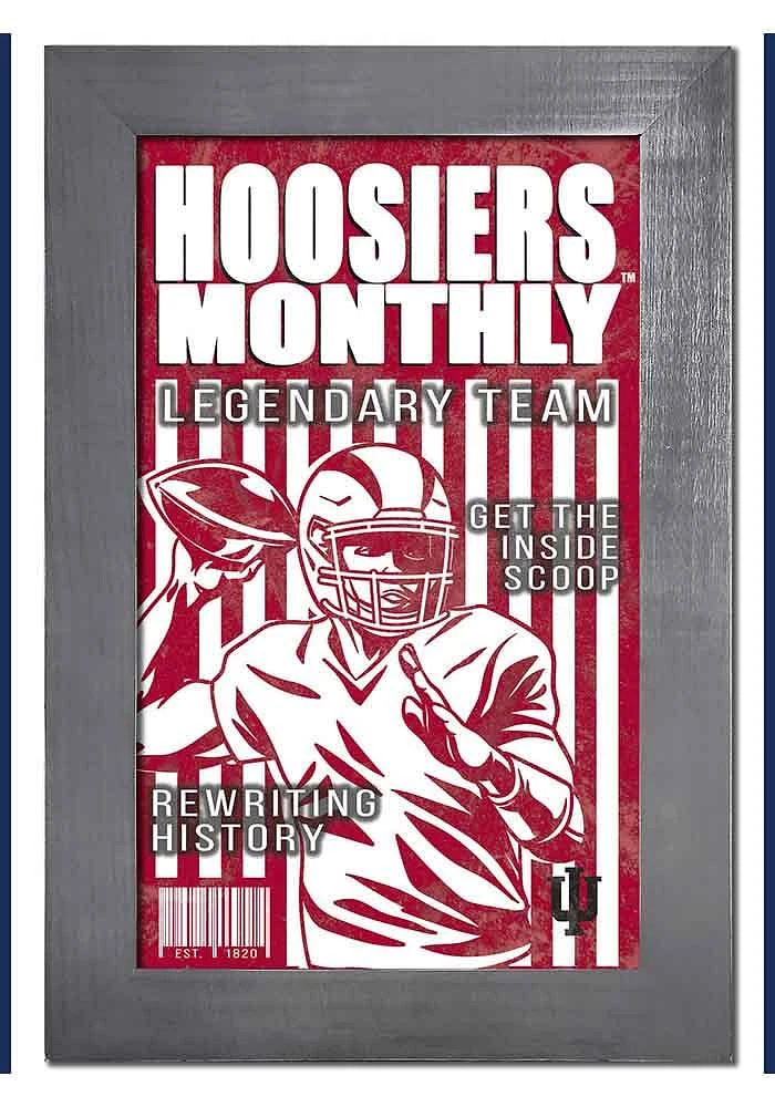 Indiana Hoosiers 11x19 Framed Monthly Sign - Red