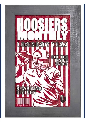 Indiana Hoosiers 11x19 Framed Monthly Sign - Red