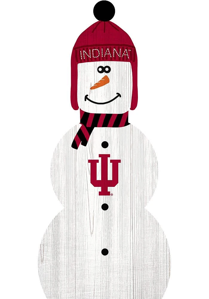 Indiana Hoosiers Snowman Leaner Sign - Red