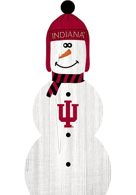 Indiana Hoosiers Snowman Leaner Sign - Red