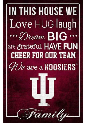 Indiana Hoosiers In This House 17x26 Sign - Red