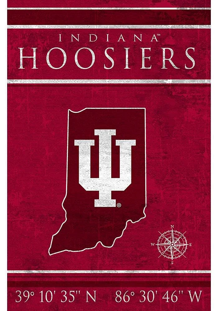 Indiana Hoosiers Coordinates 17x26 Sign - Red
