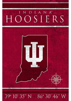 Indiana Hoosiers Coordinates 17x26 Sign - Red