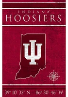 Indiana Hoosiers Coordinates 17x26 Sign - Red