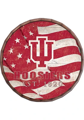 Indiana Hoosiers Flag 24 Inch Barrel Top Sign - Red