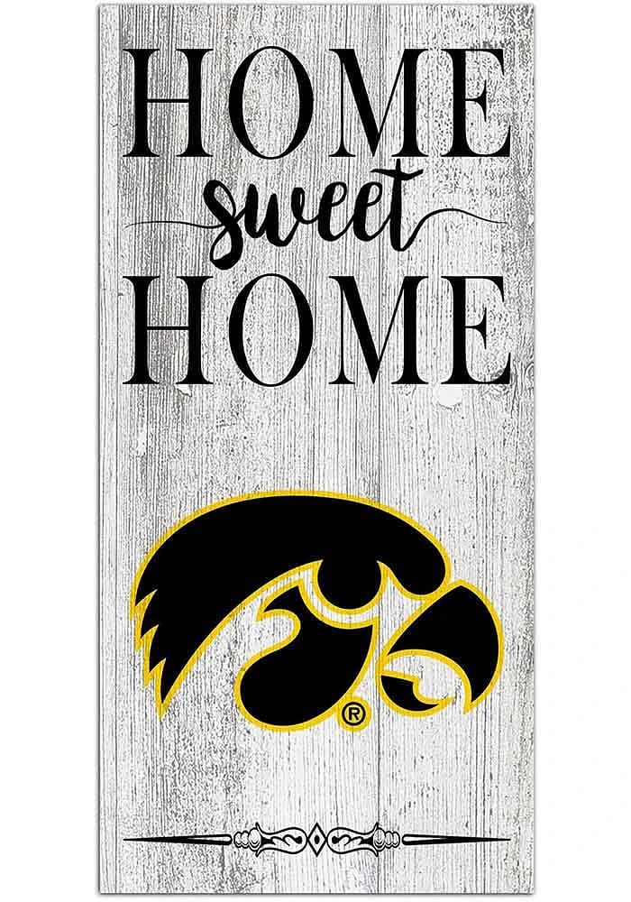 Iowa Hawkeyes Home Sweet Home Whitewashed Sign - Black