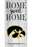 Iowa Hawkeyes Home Sweet Home Whitewashed Sign - Black