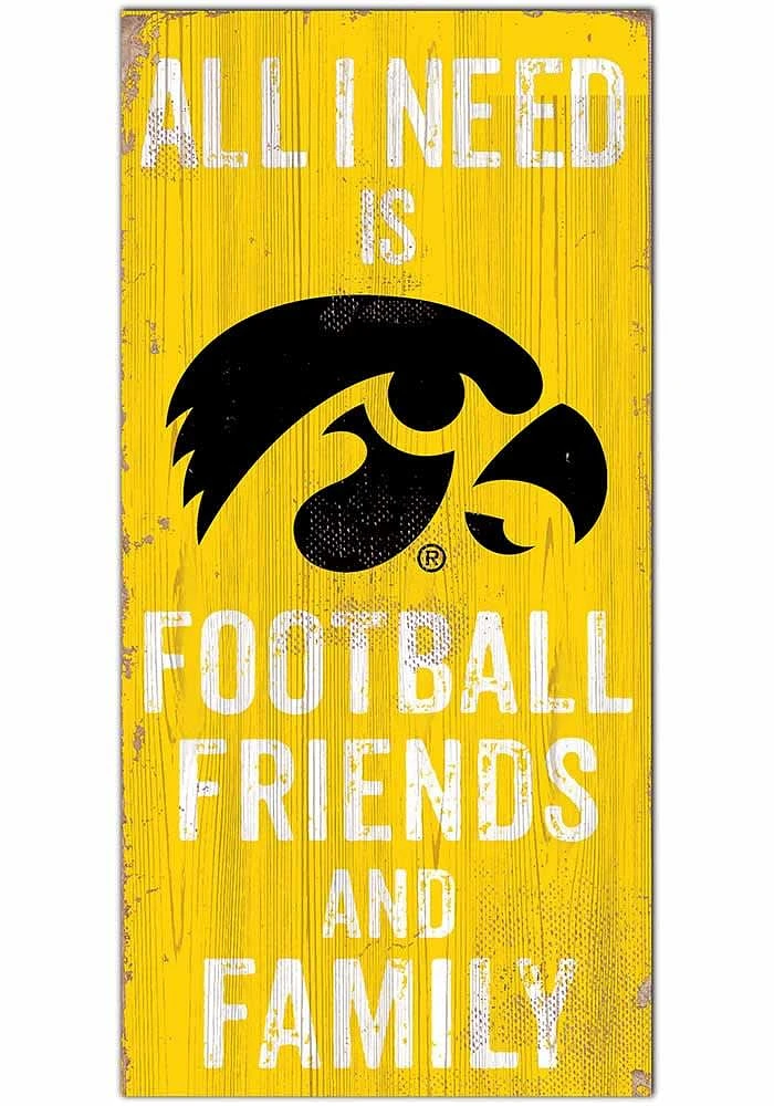Iowa Hawkeyes Football Friends and Family Sign - Black
