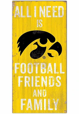 Iowa Hawkeyes Football Friends and Family Sign - Black