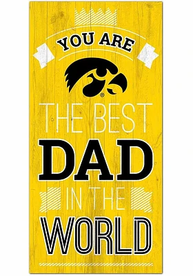 Iowa Hawkeyes Best Dad in the World Sign - Black