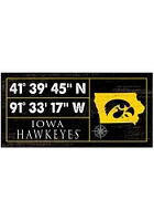 Iowa Hawkeyes Horizontal Coordinate Sign - Black