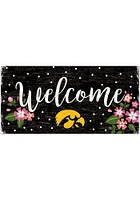 Iowa Hawkeyes Welcome Floral Sign - Black