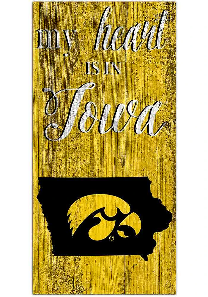 Iowa Hawkeyes My Heart State Sign - Black