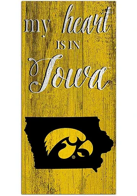 Iowa Hawkeyes My Heart State Sign - Black
