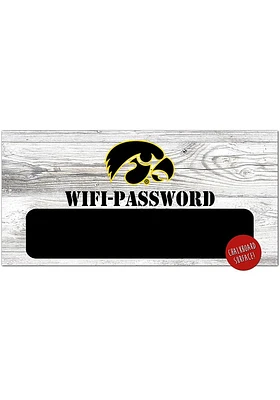 Iowa Hawkeyes Wifi Password 6x12 Sign - Black