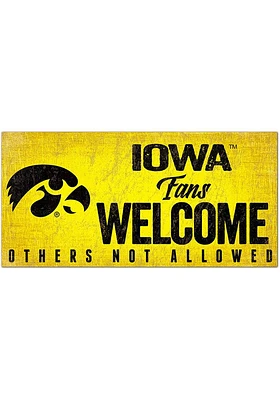 Iowa Hawkeyes Fans Welcome 6x12 Sign - Black