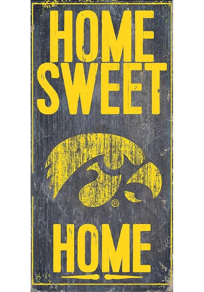 Iowa Hawkeyes Home Sweet Home Sign - Black