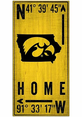 Iowa Hawkeyes Coordinate Sign - Black
