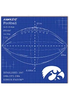 Iowa Hawkeyes Ball Blueprint Sign - Black