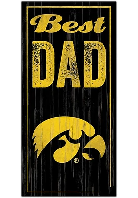 Iowa Hawkeyes Best Dad Sign - Black