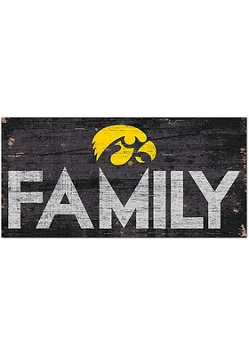 Iowa Hawkeyes Family 6x12 Sign - Black