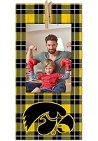 Iowa Hawkeyes Plaid Clothespin Sign - Black