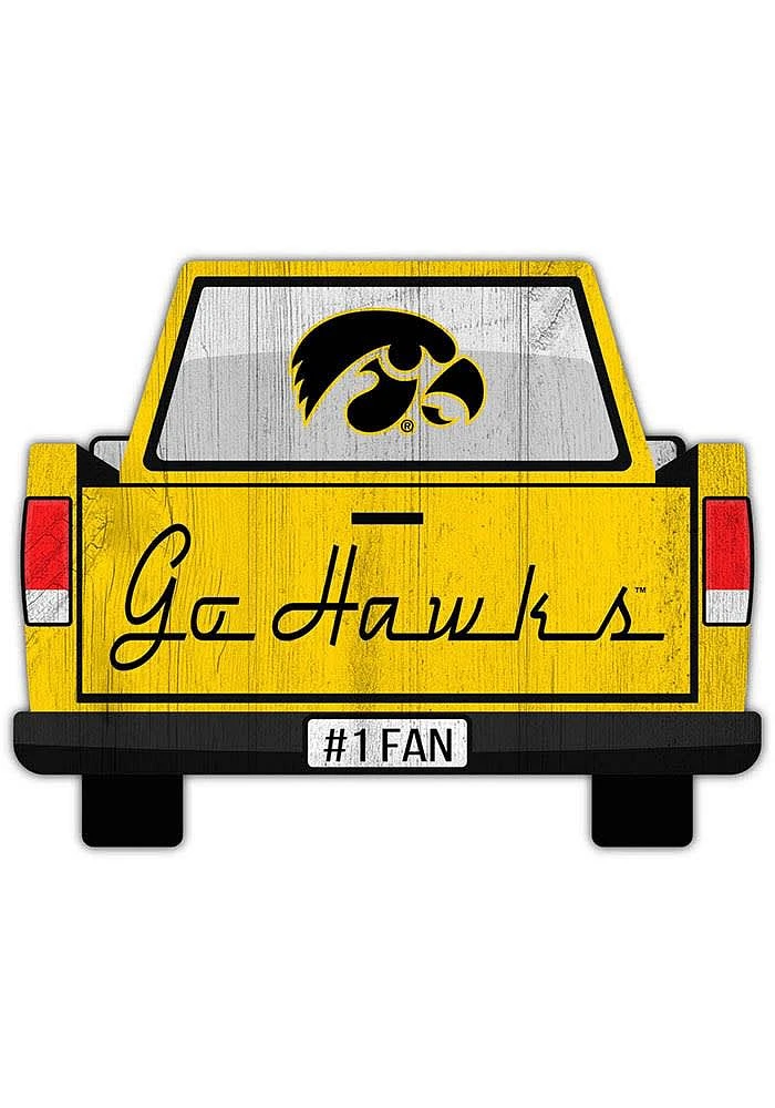 Iowa Hawkeyes Truck Back Cutout Sign - Black
