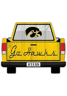 Iowa Hawkeyes Truck Back Cutout Sign - Black