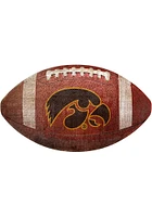 Iowa Hawkeyes Baseball Shaped Sign - Black