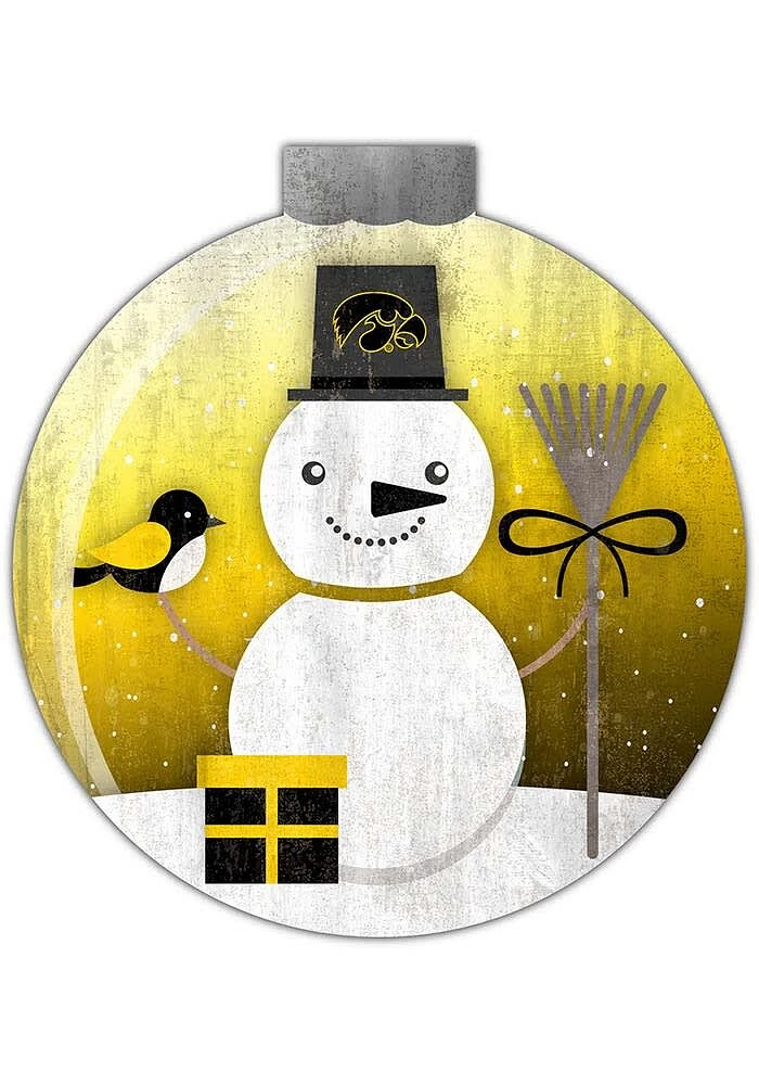 Iowa Hawkeyes Snowglobe 12 Inch Sign - Black