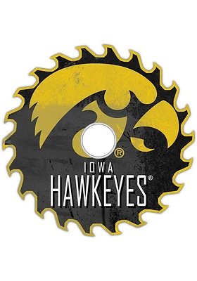Iowa Hawkeyes Rust Circular Saw Sign - Black