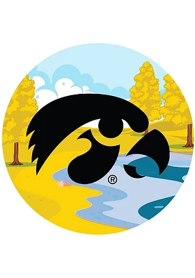 Iowa Hawkeyes Landscape Circle Sign - Black