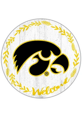 Iowa Hawkeyes Welcome Circle Sign - Black